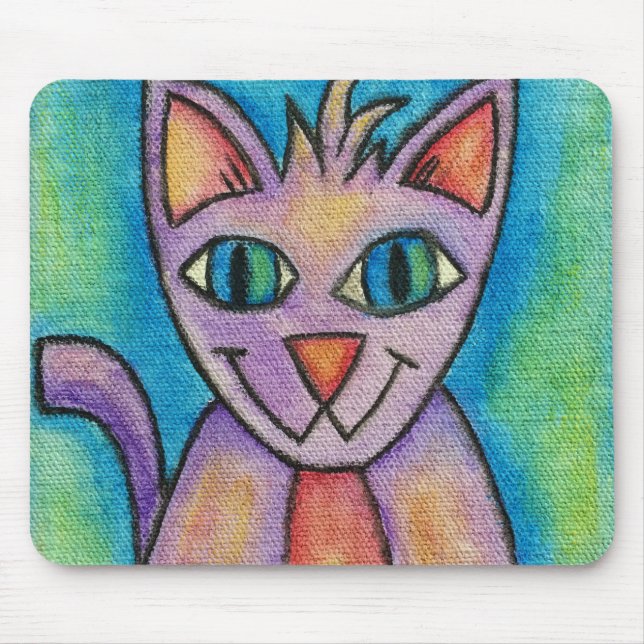 Tapis De Souris Chat Chaton Rose Violet (Devant)