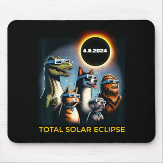 Tapis De Souris Chat Chien Bigfoot Éclipse Gles Éclipse Solaire To