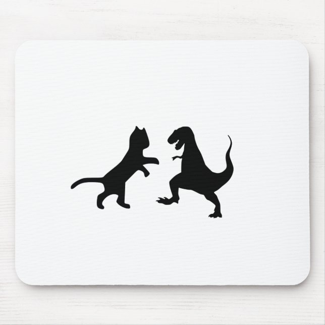 Tapis De Souris chat contre t-rex (Devant)