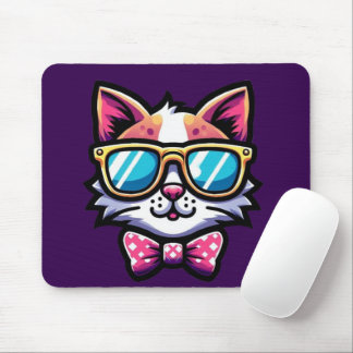 Tapis de Souris Chat Cool – Accessoire de Bureau A