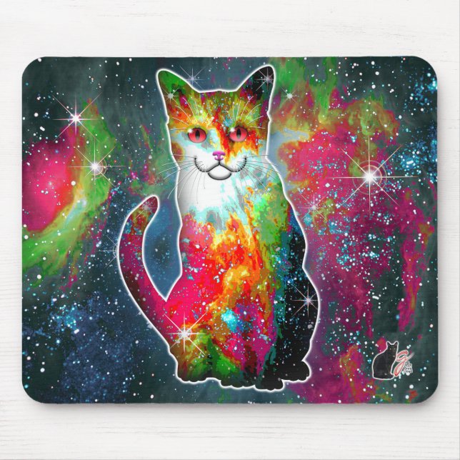 Tapis De Souris Chat cosmique Omega (Devant)