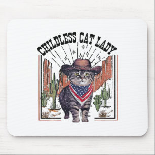 Tapis De Souris Chat Cowboy Sans Enfant Dame De Chat Pour L'Électi