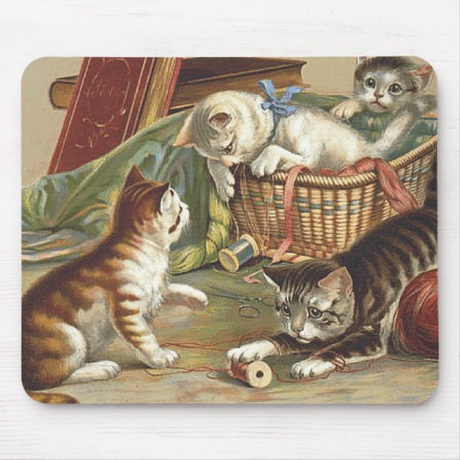 Tapis De Souris Chat curieux de PIÈCE EN T (Devant)