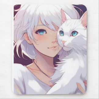 Tapis De Souris Chat Dame Blanche