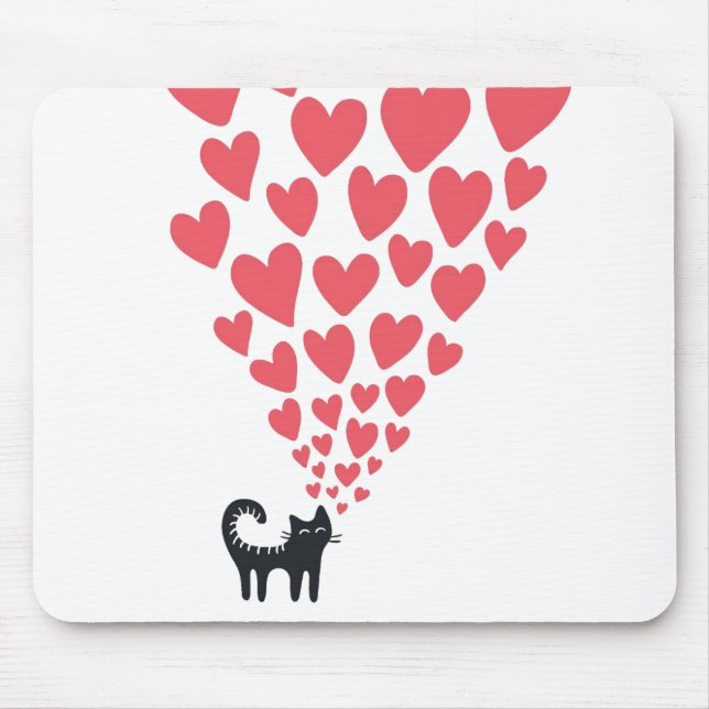 Tapis De Souris Chat dans l'amour (Devant)