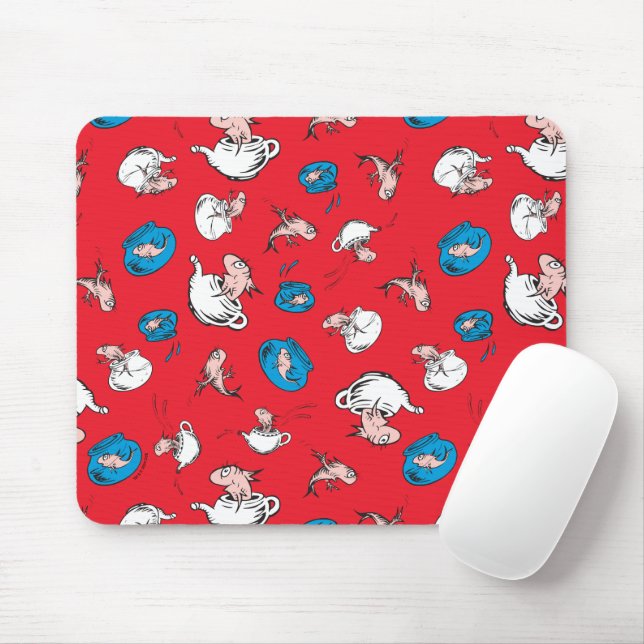 Tapis De Souris Chat Dans Le Casquette | Le Motif rouge poisson (Avec souris)
