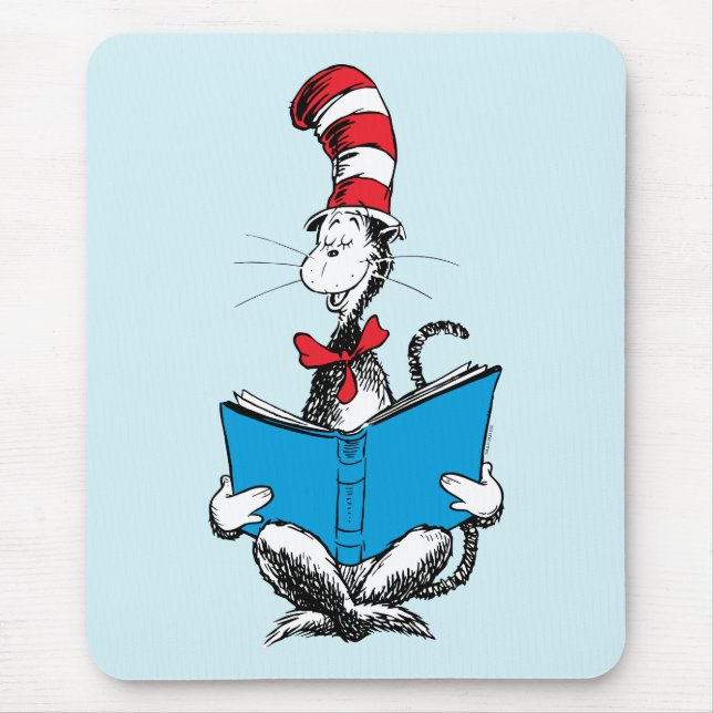 Tapis De Souris Chat dans le Chapeau Lecture (Devant)