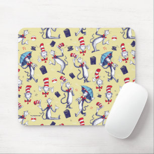Tapis De Souris Chat dans le Chapeau Motif Jaune