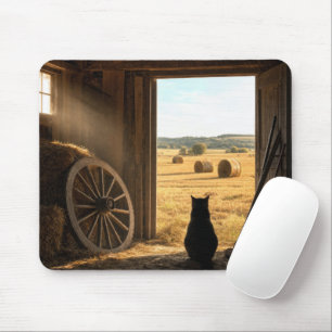 Tapis De Souris Chat dans l'encadrement de la porte de la grange e
