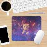 Tapis De Souris Chat dans l'espace<br><div class="desc">Orange chat tabby dans l'espace,  galaxie laiteuse. Image du chat tabby orange : par arthur ivanov licence : https://creativecommons.org/licenses/by-sa/2.0/legalcode image source : https://www.flickr.com/photos/arthur_ivanov/2617993176</div>