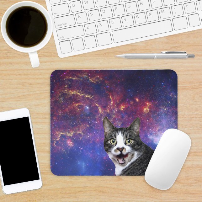 Tapis De Souris Chat dans l'espace extra-atmosphérique (Créateur téléchargé)