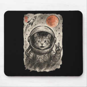 Tapis De Souris Chat d'astronaute amusant prenant Selfie Space Kit