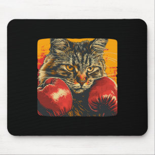 Tapis De Souris Chat de boxe cool pour gants de boxe et amateurs d