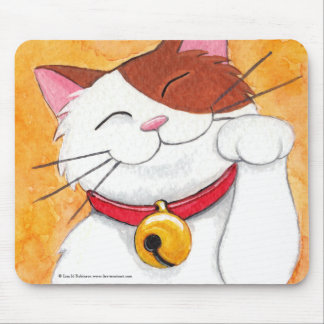 Tapis De Souris Chat de calicot chanceux mignon de Maneki Neko