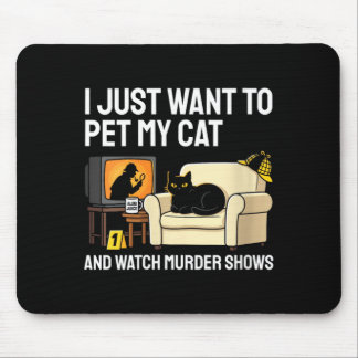 Tapis De Souris Chat de femme qui regarde des émissions de meurtre