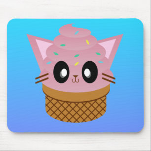 Tapis De Souris chat de glace mignon en cône