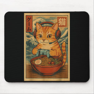 Tapis De Souris Chat de jeu vidéo Ramen rétro japonais Kawaii Anim
