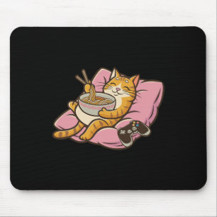 Tapis De Souris Chat de joueur Ramen Kawaii Jeux vidéo Femmes Japo