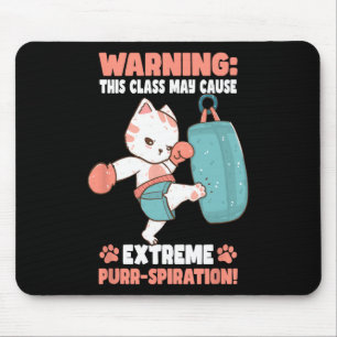 Tapis De Souris Chat de kickboxing pour hommes femmes enfants