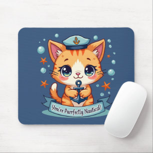 Tapis De Souris Chat de navigation Kawaii punissant l'ancre