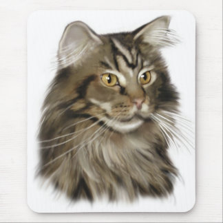 Tapis De Souris Chat de ragondin tigré noir du Maine