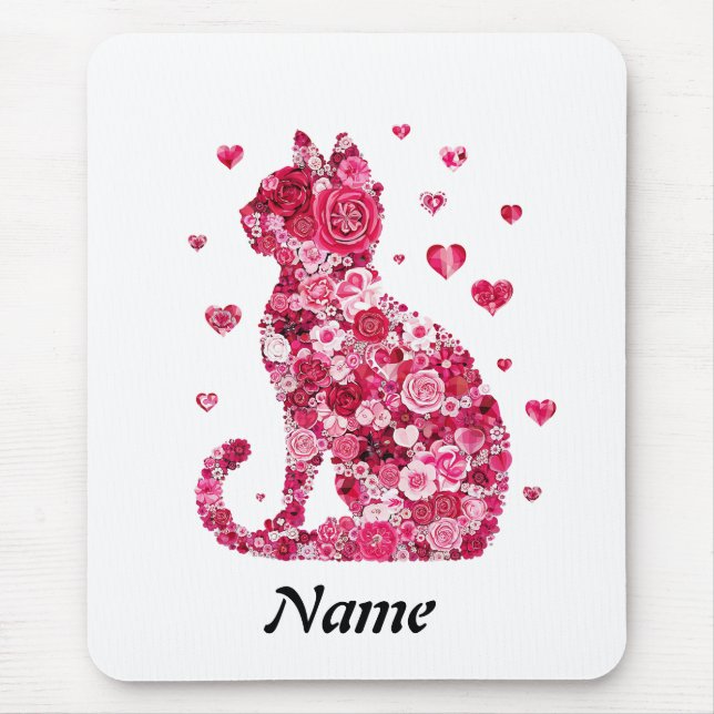 Tapis De Souris Chat de Rose (Devant)