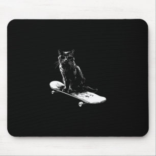 Tapis De Souris Chat de skateboard cool avec lunettes de soleil po