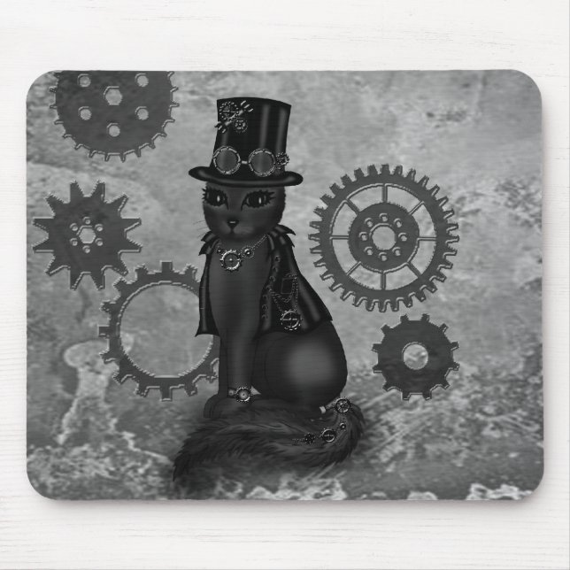 Tapis De Souris Chat de Steampunk (Devant)