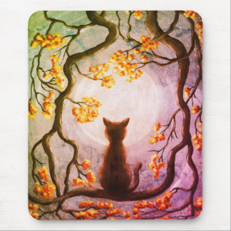 Tapis De Souris Chat de Whimsical dans l'art de peinture de Pleine