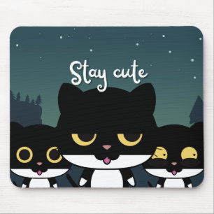 Tapis De Souris Chat d'illustration noir