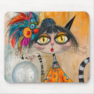 Tapis De Souris Chat diseuse de bonne aventure mystique fantaisist