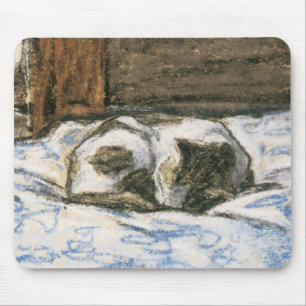 Tapis De Souris Chat dormant sur un lit par Claude Monet