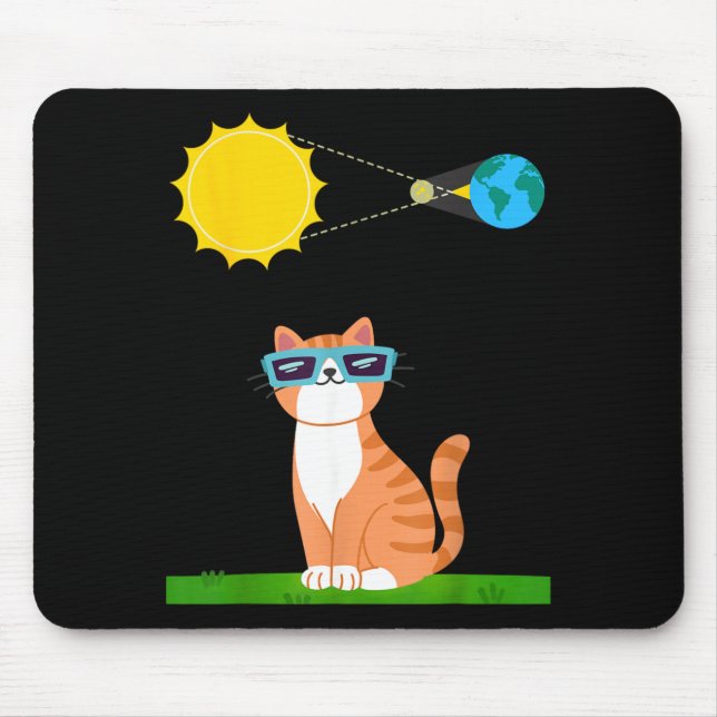 Tapis De Souris Chat drôle avec Eclipse Gles propriétaire de chat  (Devant)