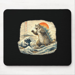 Tapis De Souris Chat Drôle Catzilla Chat Art Japonais pour Hommes 