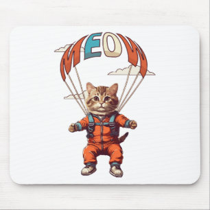 Tapis De Souris Chat drôle de parachutisme