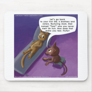 Tapis De Souris Chat Drôle en Thérapie Fluffy Dessin Animé