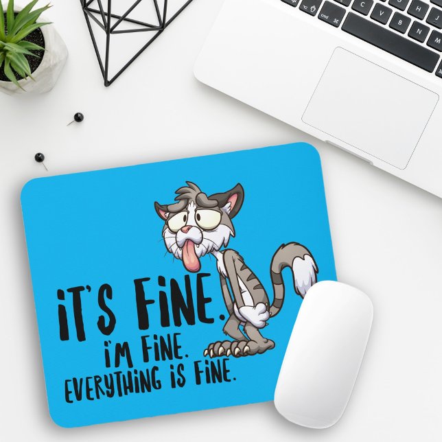 Tapis De Souris Chat drôle stressé anxiété  (Créateur téléchargé)