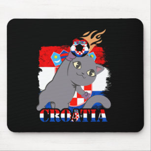 Tapis De Souris Chat du drapeau croate Football croate Racines cro