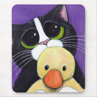 Tapis De Souris Chat effrayé de smoking et peinture câline de