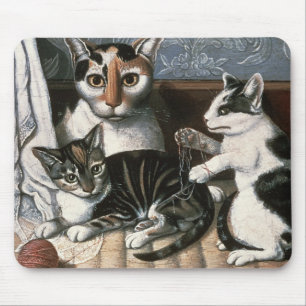 Tapis De Souris Chat et chatons, c.1872-1883