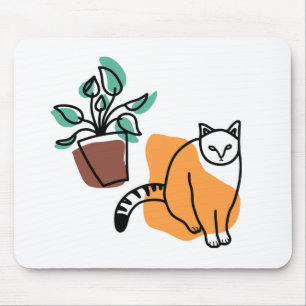 Tapis De Souris Chat et le plante