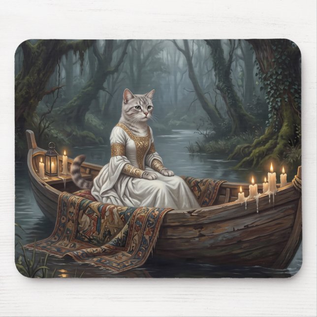 Tapis De Souris Chat Éthéré dans un Bateau (Devant)