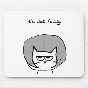 Tapis De Souris Chat fâché et le cône de la honte