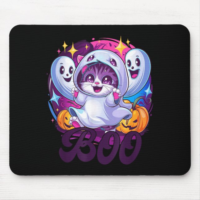 Tapis De Souris Chat fantôme Boo  (Devant)