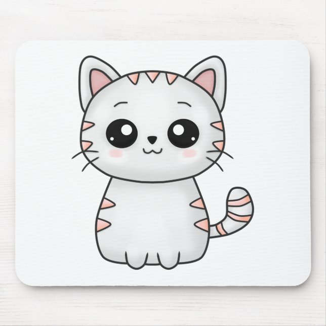 Tapis De Souris Chat Feline Petit Chat Kawaii Tendre Adorable (Devant)