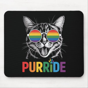 Tapis De Souris Chat Fierté Gay Lesbienne Arc-en-ciel LGBTQ Allié