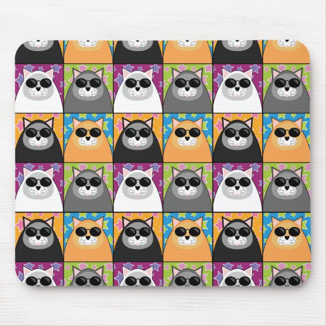 Tapis De Souris Chat frais Mousepad (Devant)