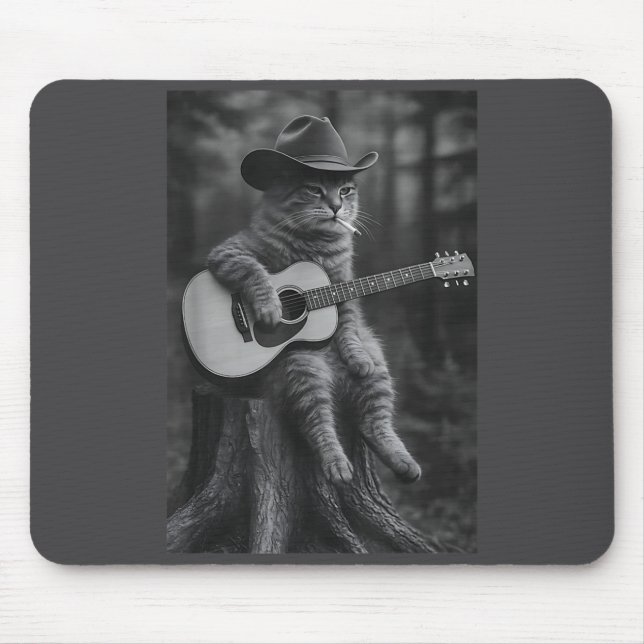 Tapis De Souris Chat fumant cigarette Raton laveur Ossum Mème drôl (Devant)