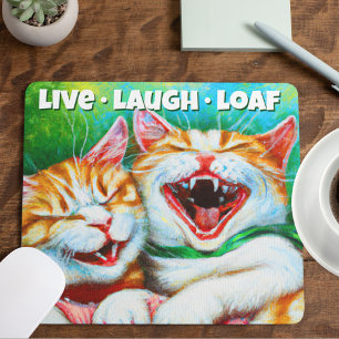 Tapis De Souris Chat   Funny Kittens Laughing Live Laugh Loaf Mign