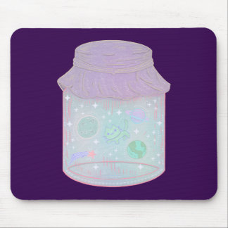 Tapis De Souris Chat Galaxie dans un Pot | Art de Chat Kawaii de l